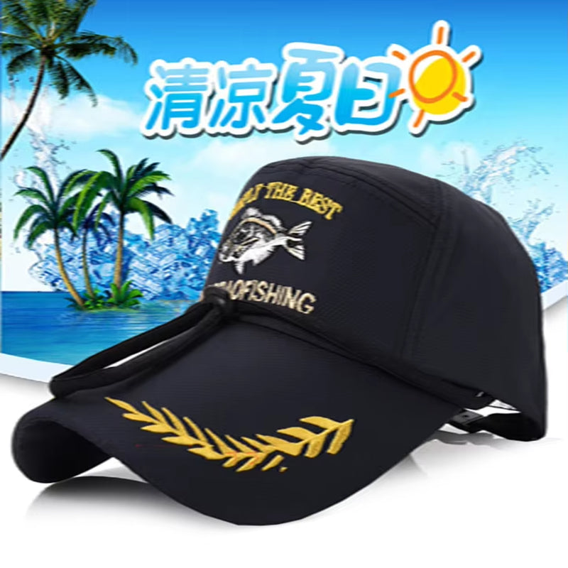 Casual Men Outdoor Fishing Caps Baseball Golf Hunting Cap with Cartoon Fish Pattern Hiking Camping Cycling Sports Fishing Hat